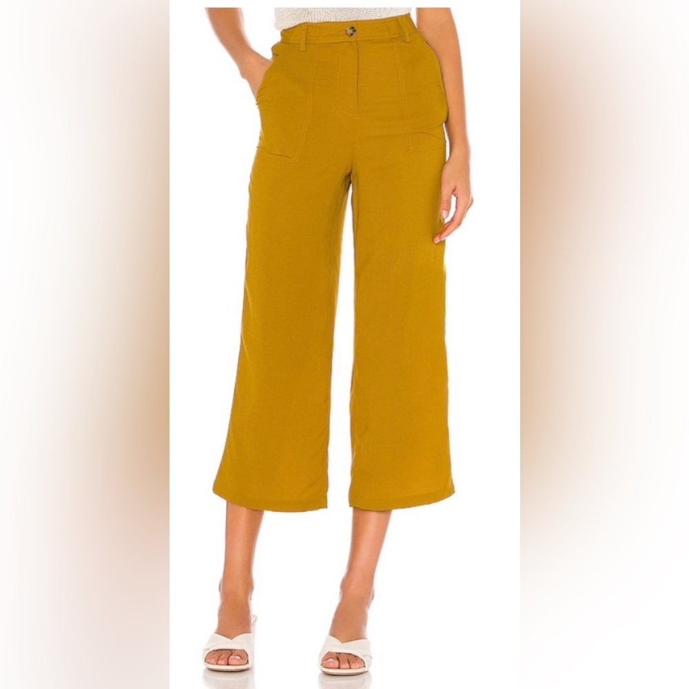Tularosa Wide Leg Cropped Nellie Pant in Mustard